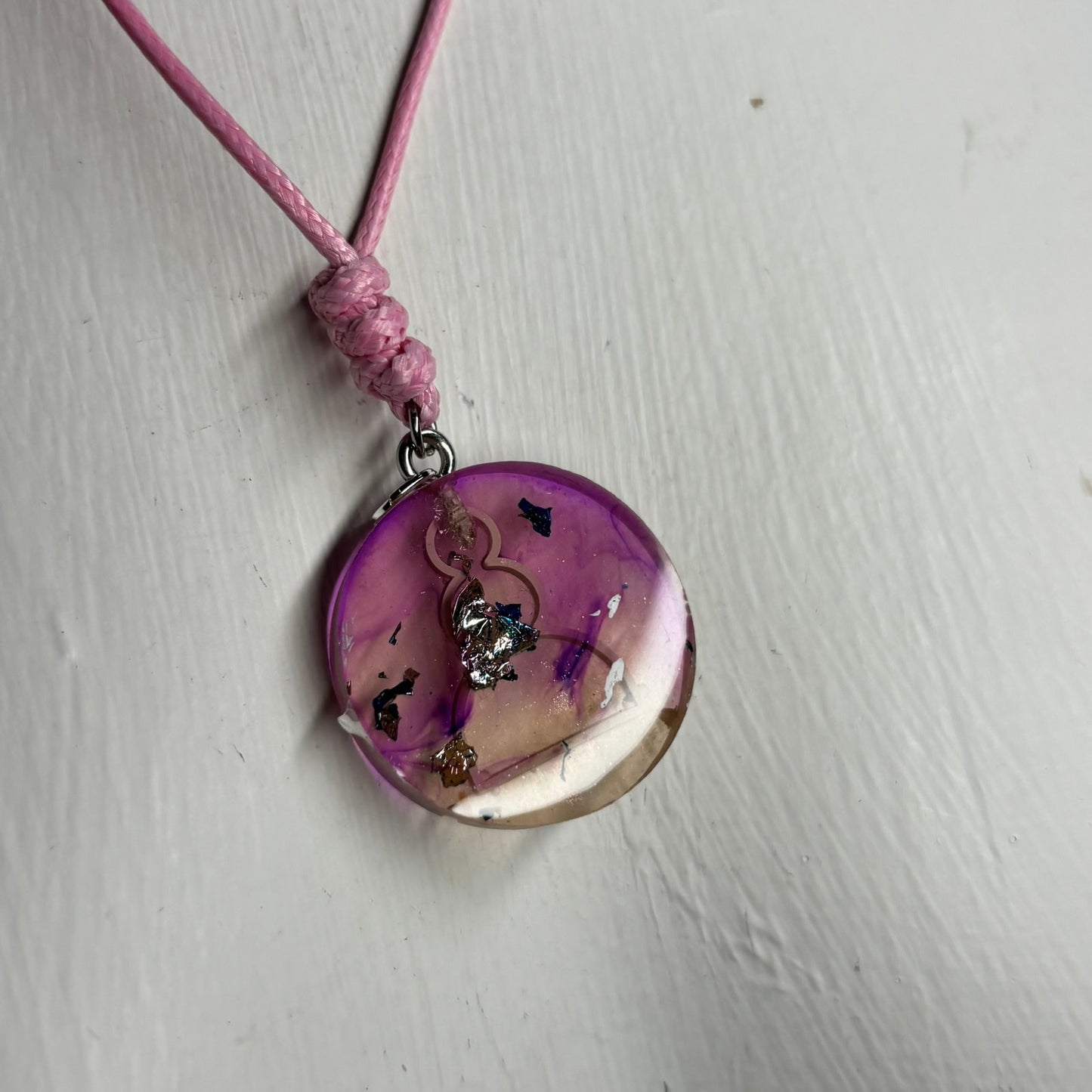 Fading Pink Pawn - Handmade Resin Chess Necklace
