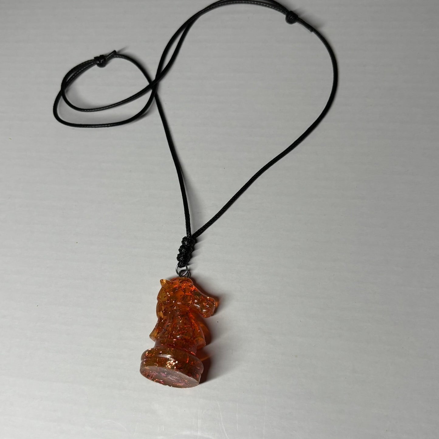 Crystal Premium Knight - Handmade Resin Chess Necklace