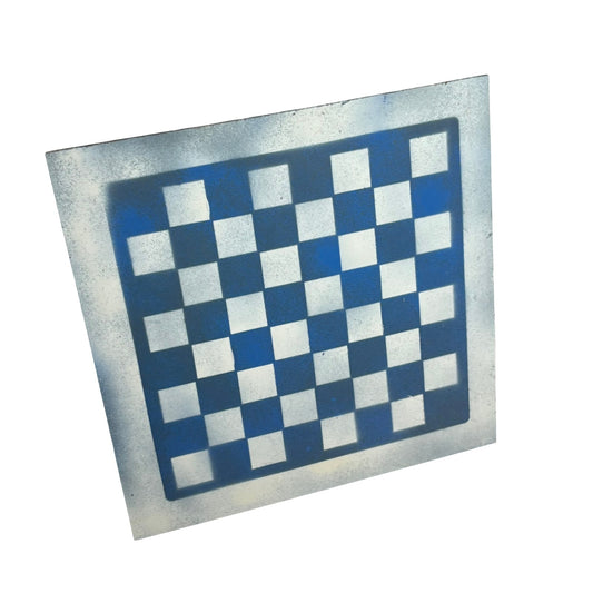 Blue & White - Painted Chess Board