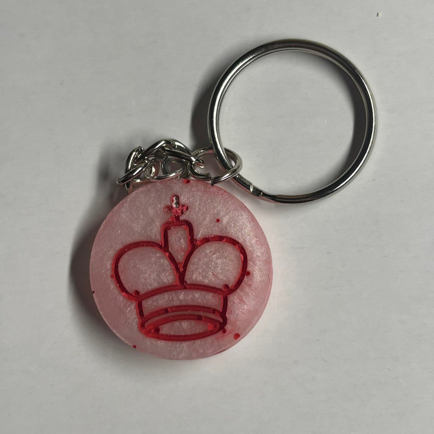 Red/White King - Handmade Resin Keychain