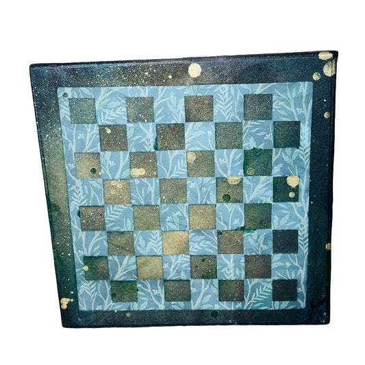 Golden Blue/Green - Scrapbook Chess Board