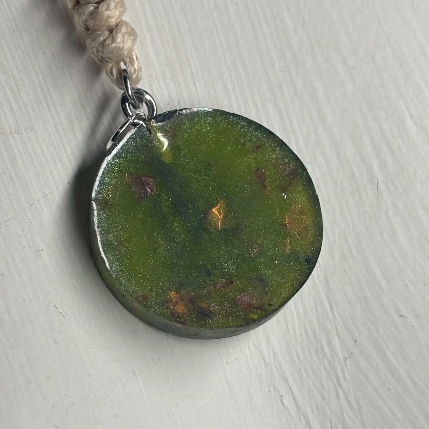 Vintage Green Bishop - Handmade Resin Chess Necklace