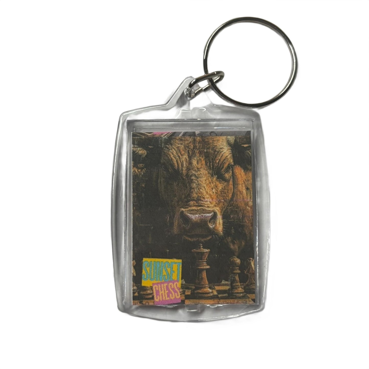 Brown Cow - Chess  Photo Keychain