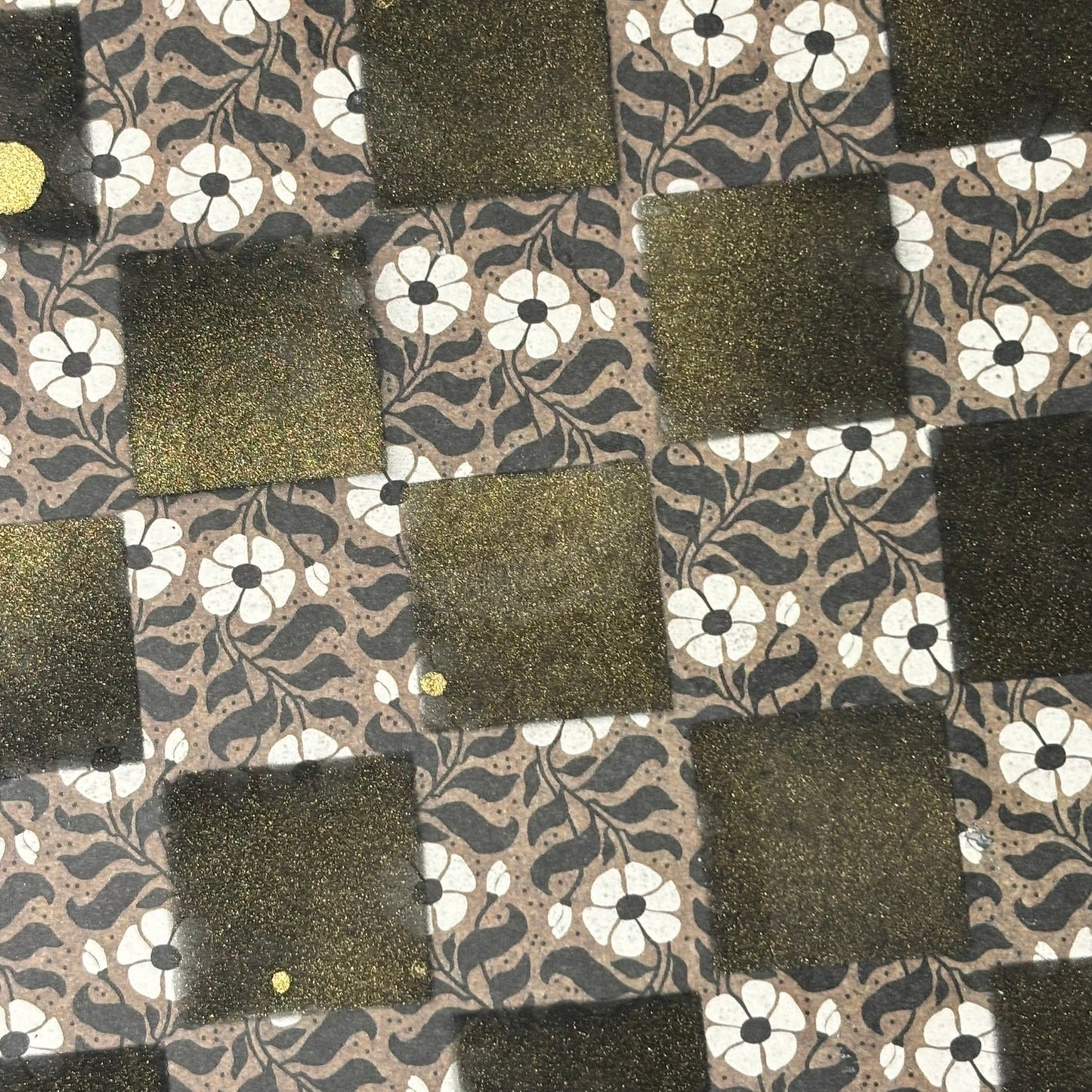 Golden Black Flowers - Scrapbook Chess Board