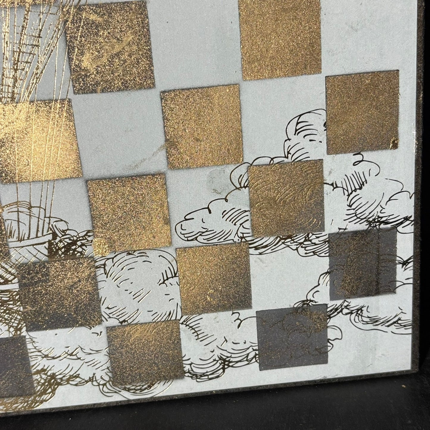 Golden Air Balloon - Scrapbook Chess Board