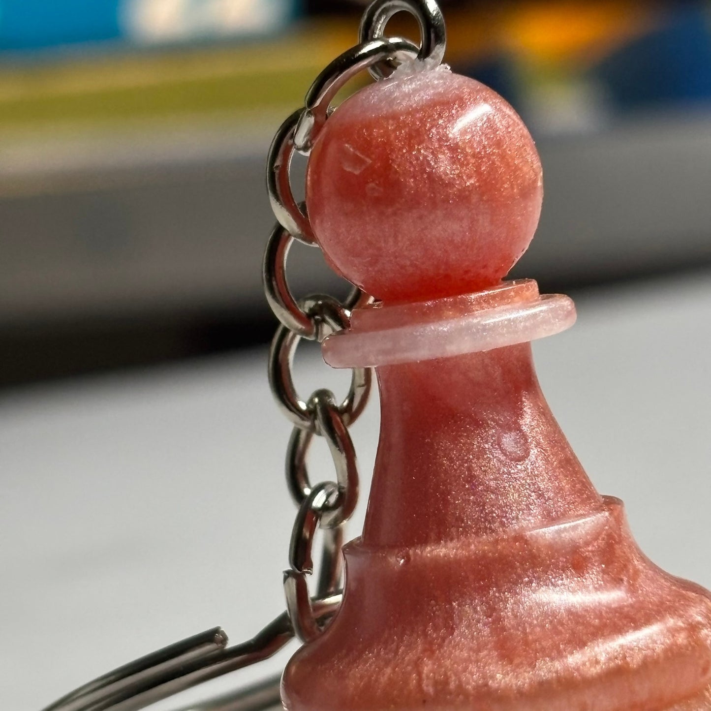 Peach Pink Pawn - Handmade Resin Keychain