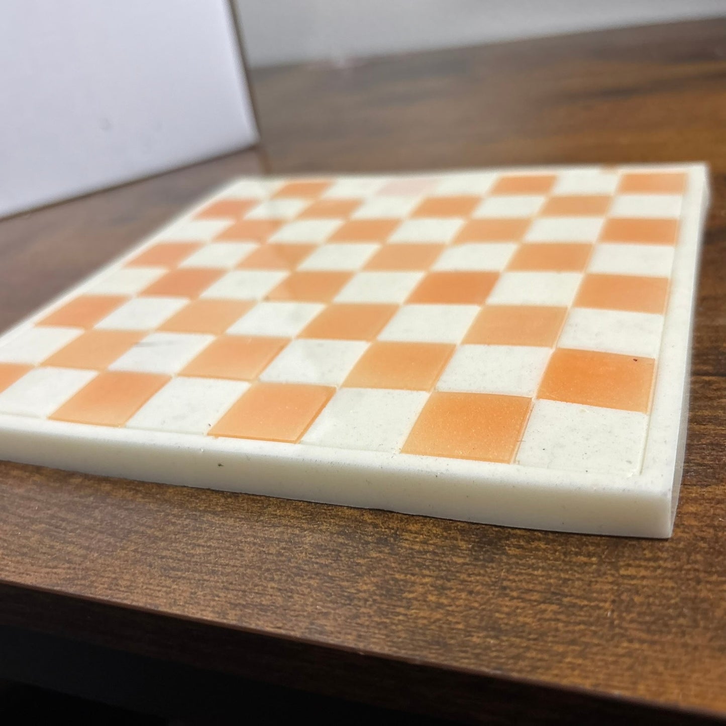 Orange & White - Resin Chess Board