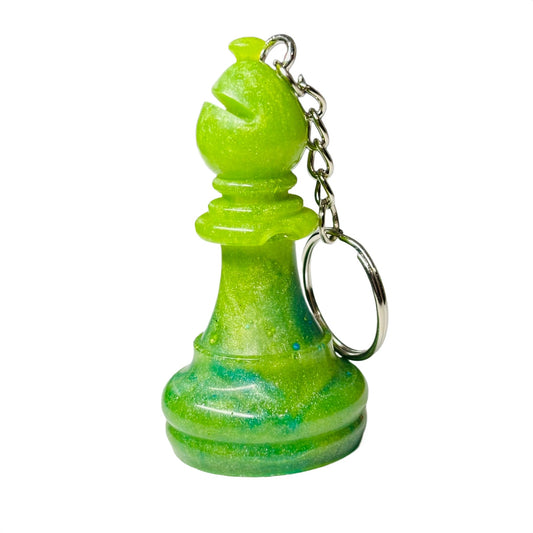Lemon green Bishop - Handmade Resin Keychain - Large Edition
