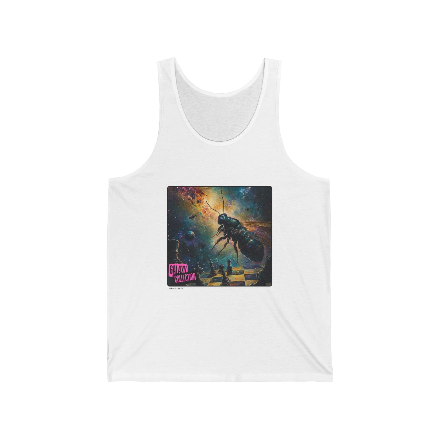 Galaxy Bug - White Chess Tank Top