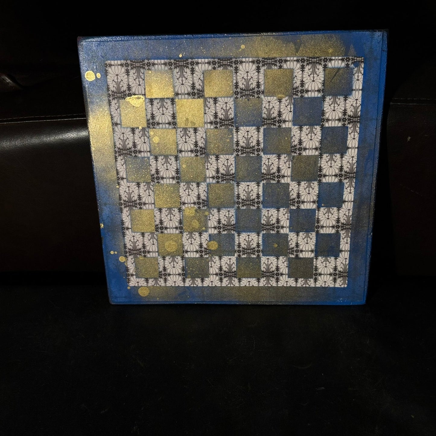 Golden Blue - Scrapbook Chess Board