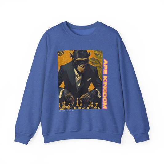 Tuxedo Chimp - Sport Royal Blue Chess Crewneck Sweater