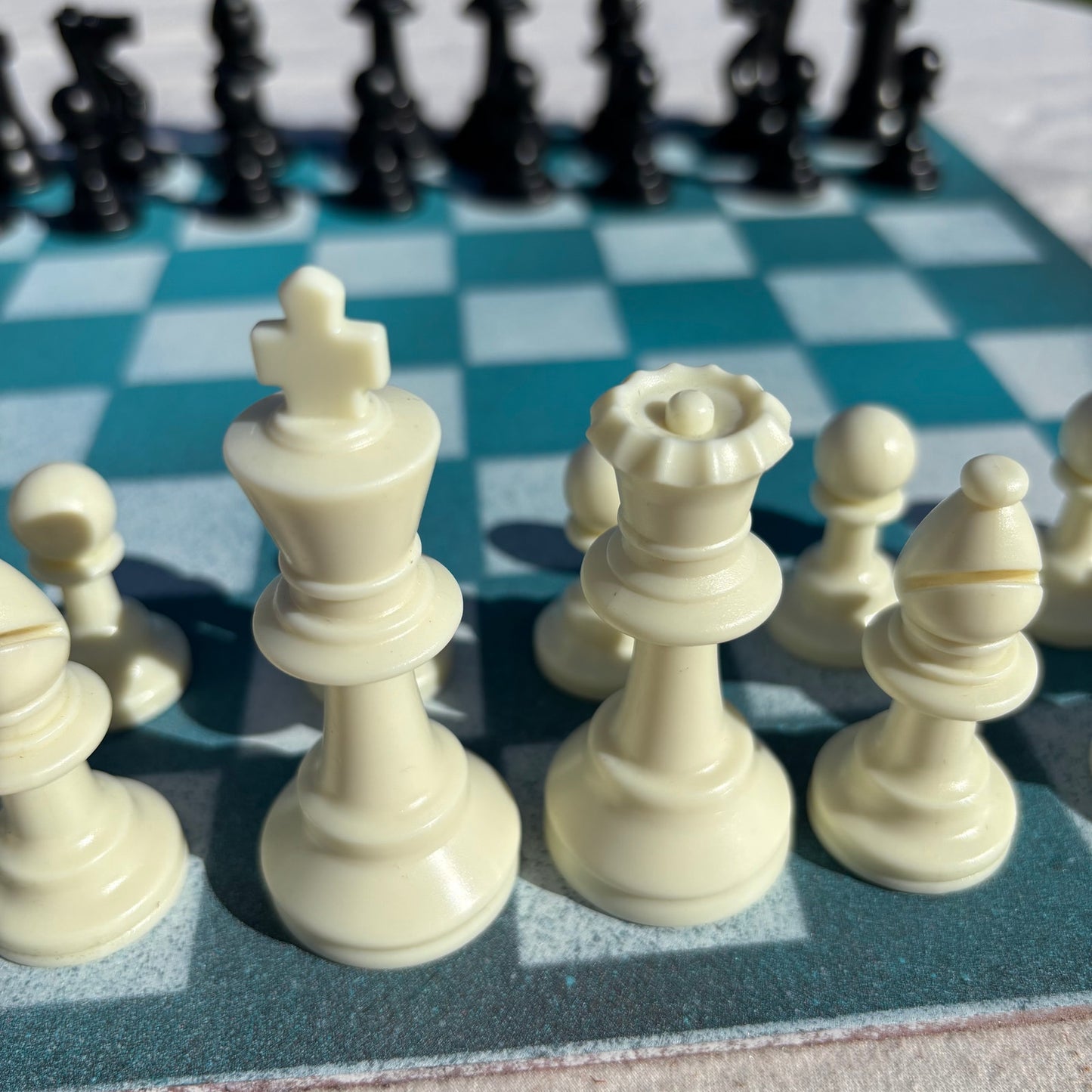 Aqua Green - Painted Chess Set