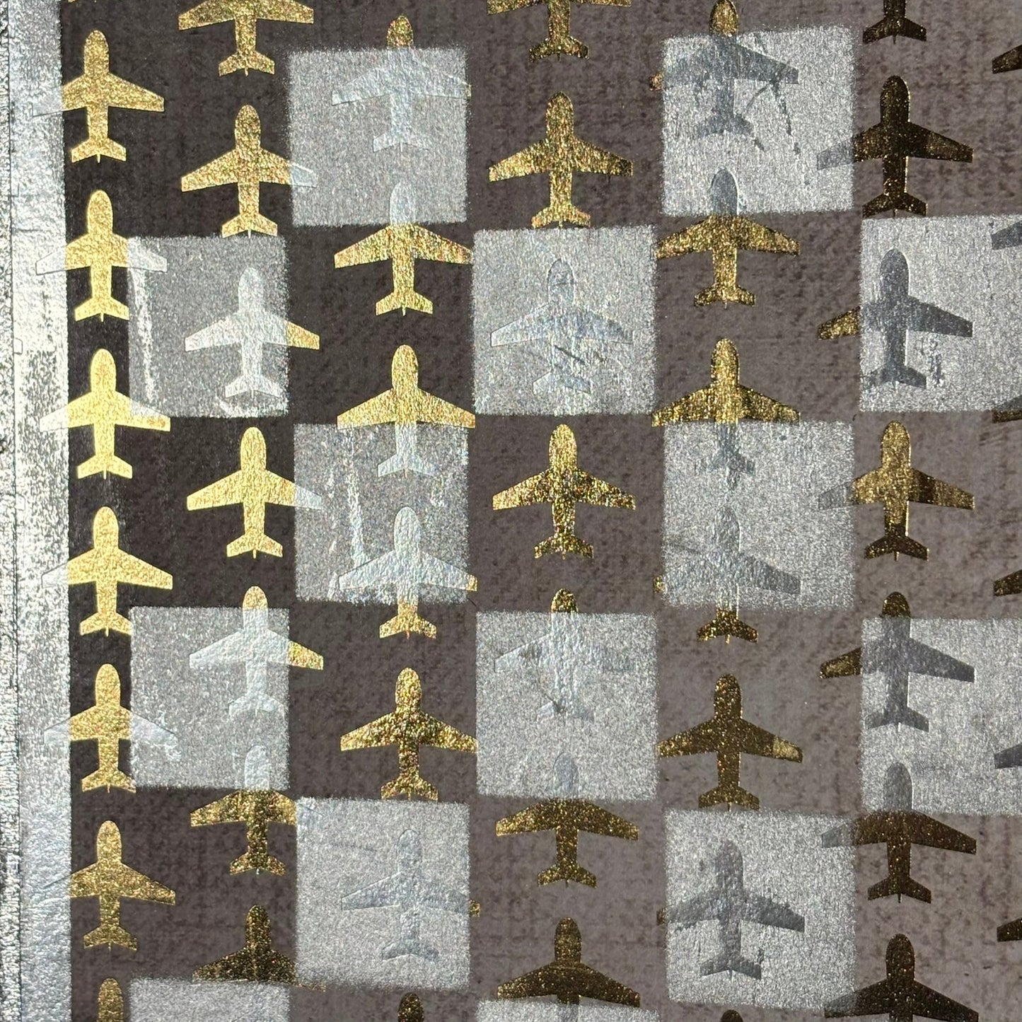 Golden Chrome Planes - Scrapbook Chess Board