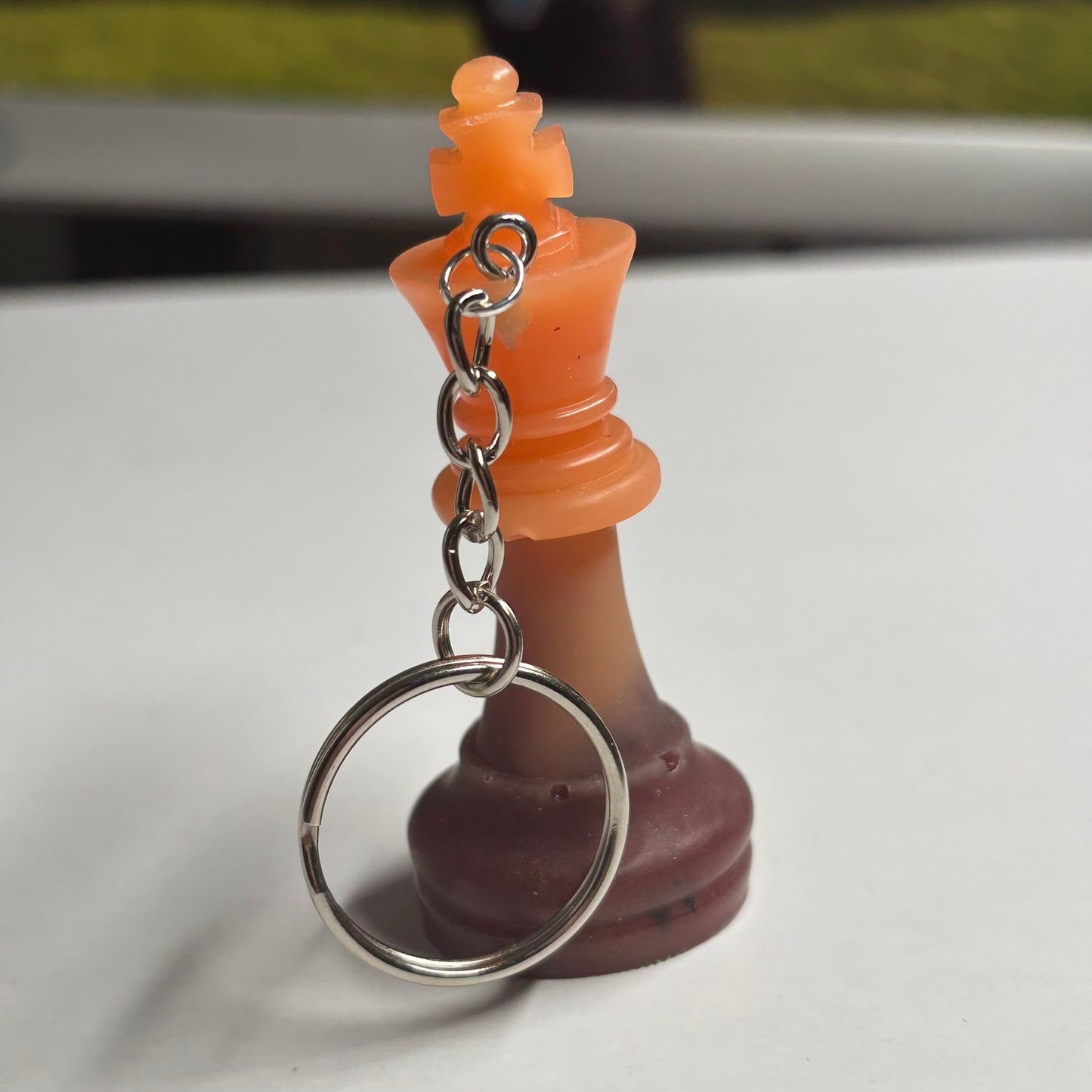Orange/Brown King - Handmade Resin Keychain