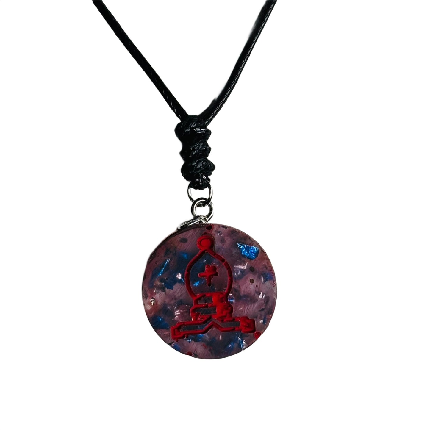 Crystal Bishop - Handmade Resin Chess Necklace