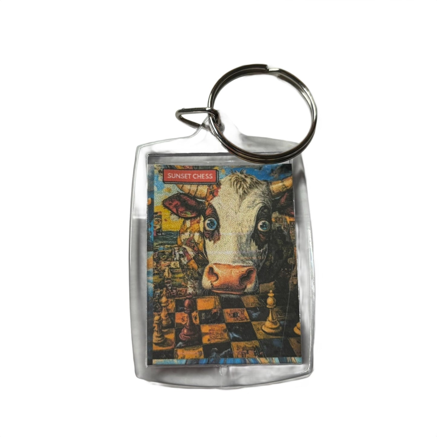 Mooooo - Chess  Photo Keychain