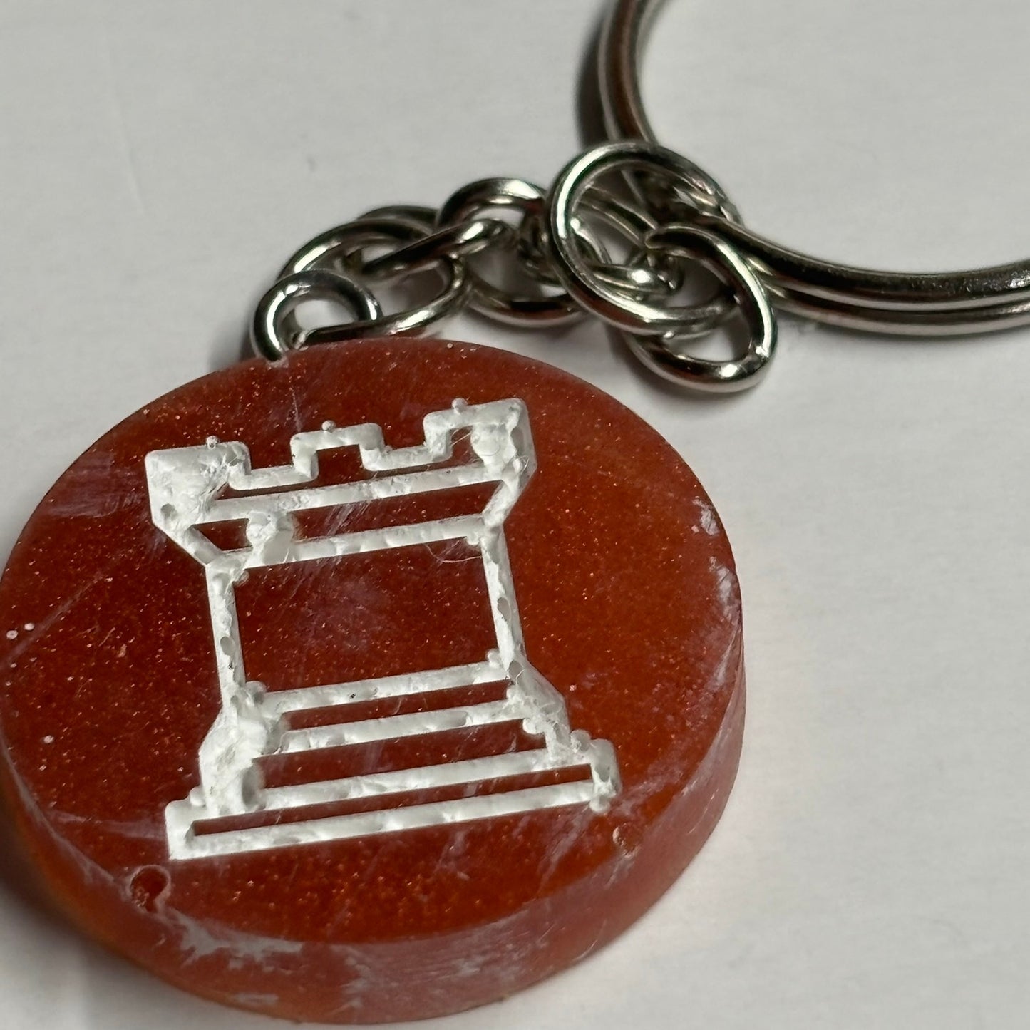 The Red Rook - Handmade Resin Keychain - Flat Edition