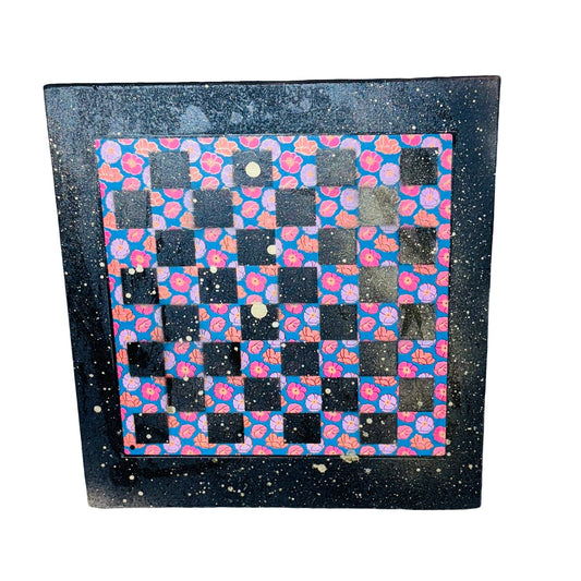 Supreme Flowers With Golden Hue - Large Scrapbook Chess Board