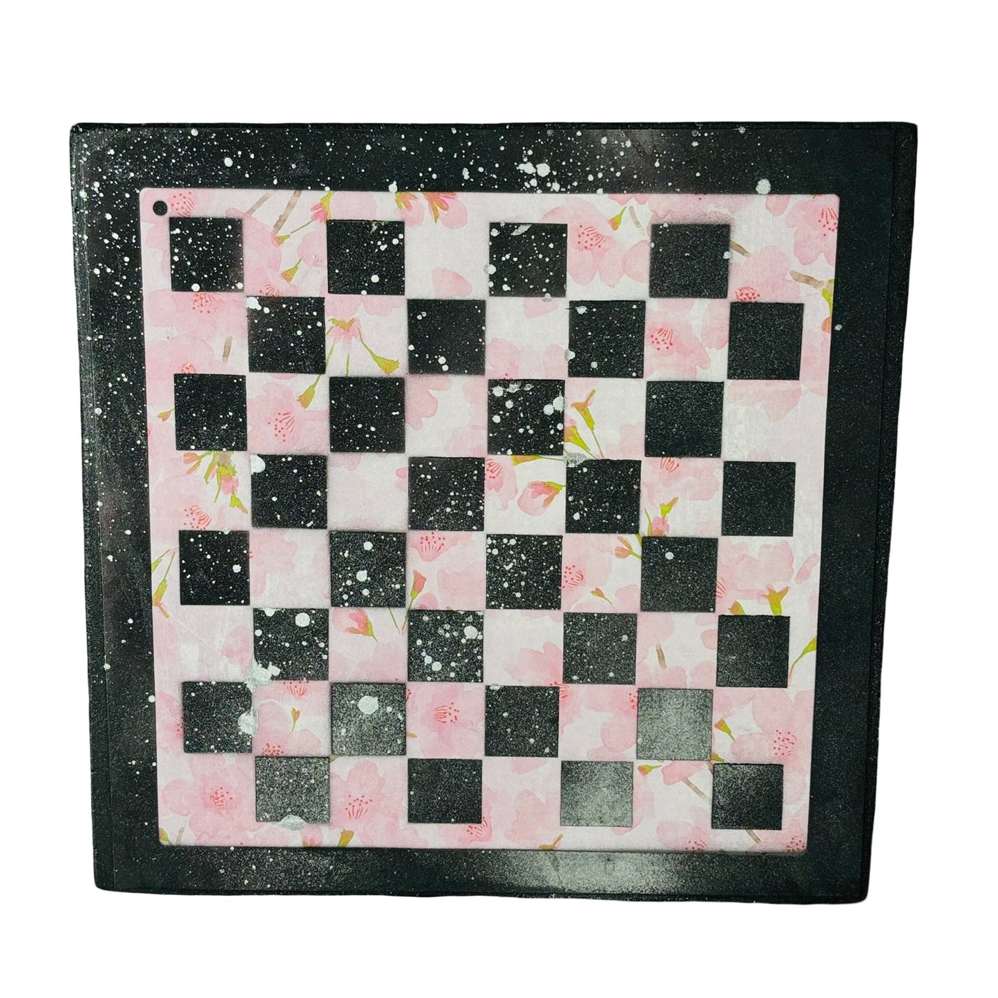 Soft Pink & Black - Scrapbook Chess Board