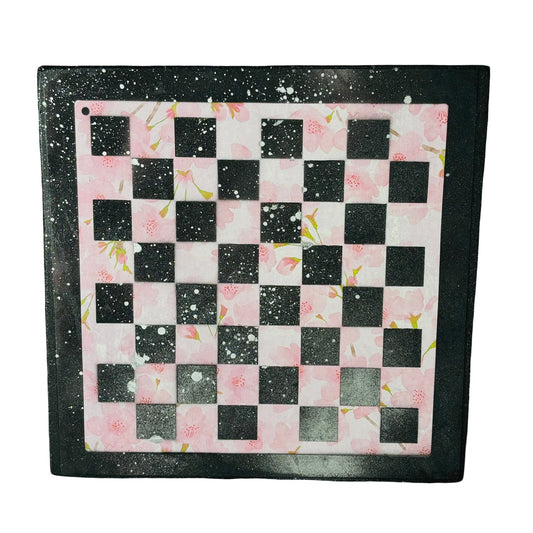 Soft Pink & Black - Scrapbook Chess Board