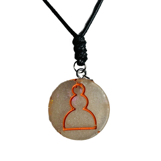 Silver Pawn - Handmade Resin Chess Necklace