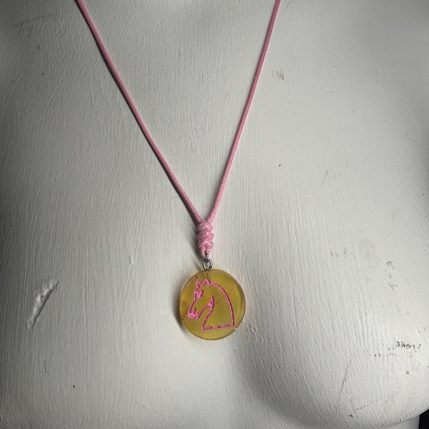 Bright Knight - Handmade Resin Chess Necklace