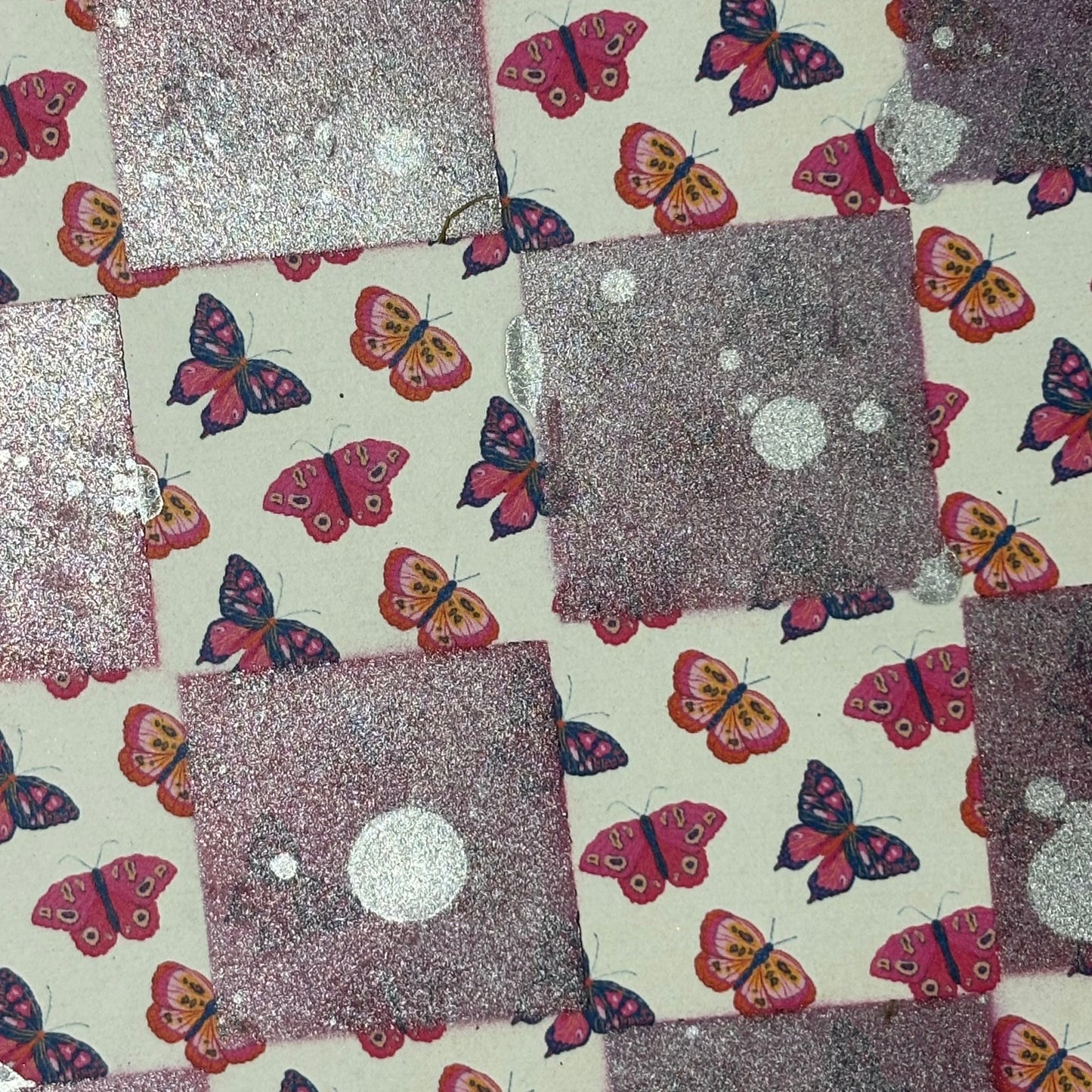 Pink Butterflies - Scrapbook Chess Board
