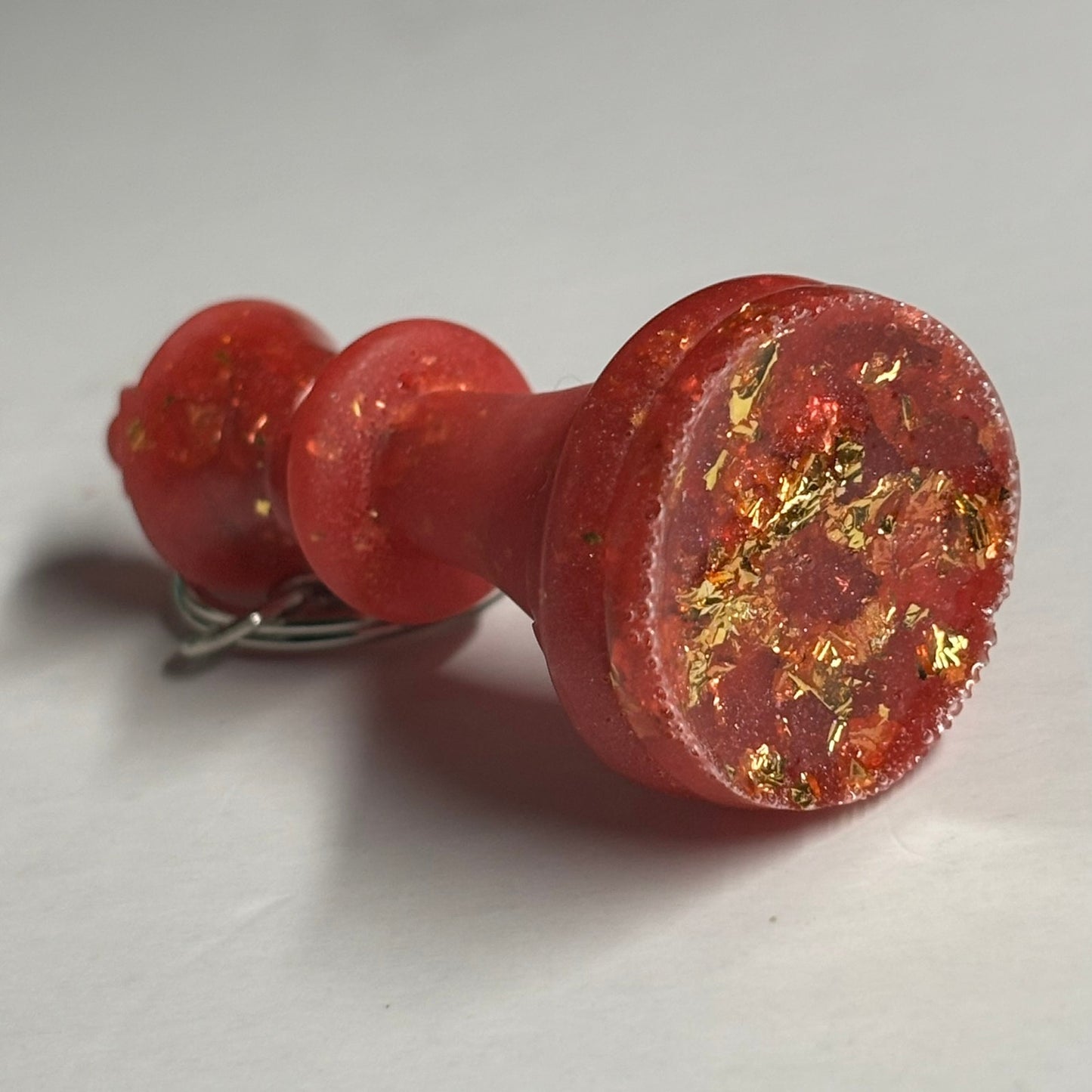 Glittered Red King - Handmade Resin Keychain