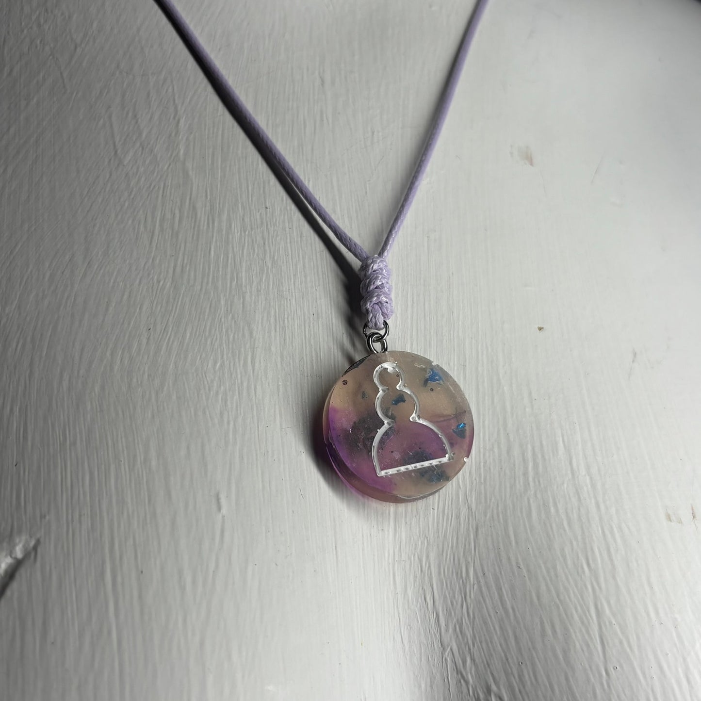 Purple Space Pawn - Handmade Resin Chess Necklace