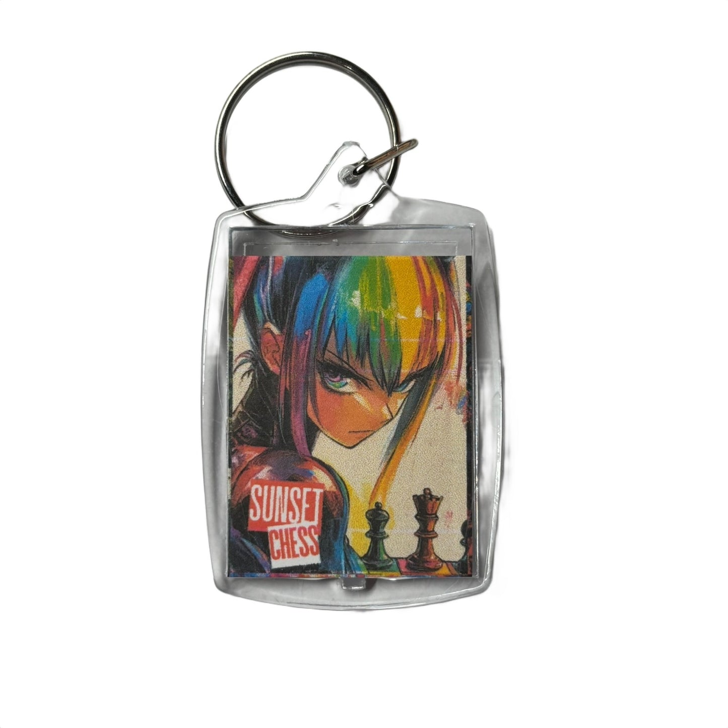 Anime Girl - Chess  Photo Keychain