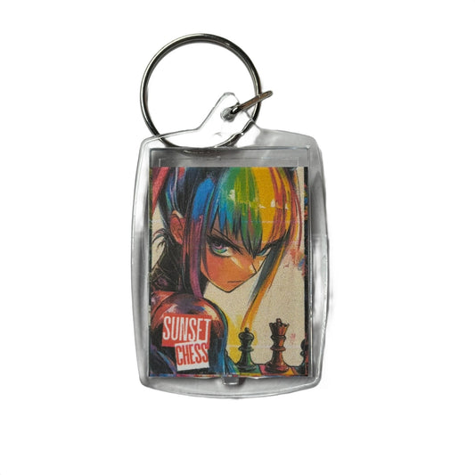 Anime Girl - Chess  Photo Keychain