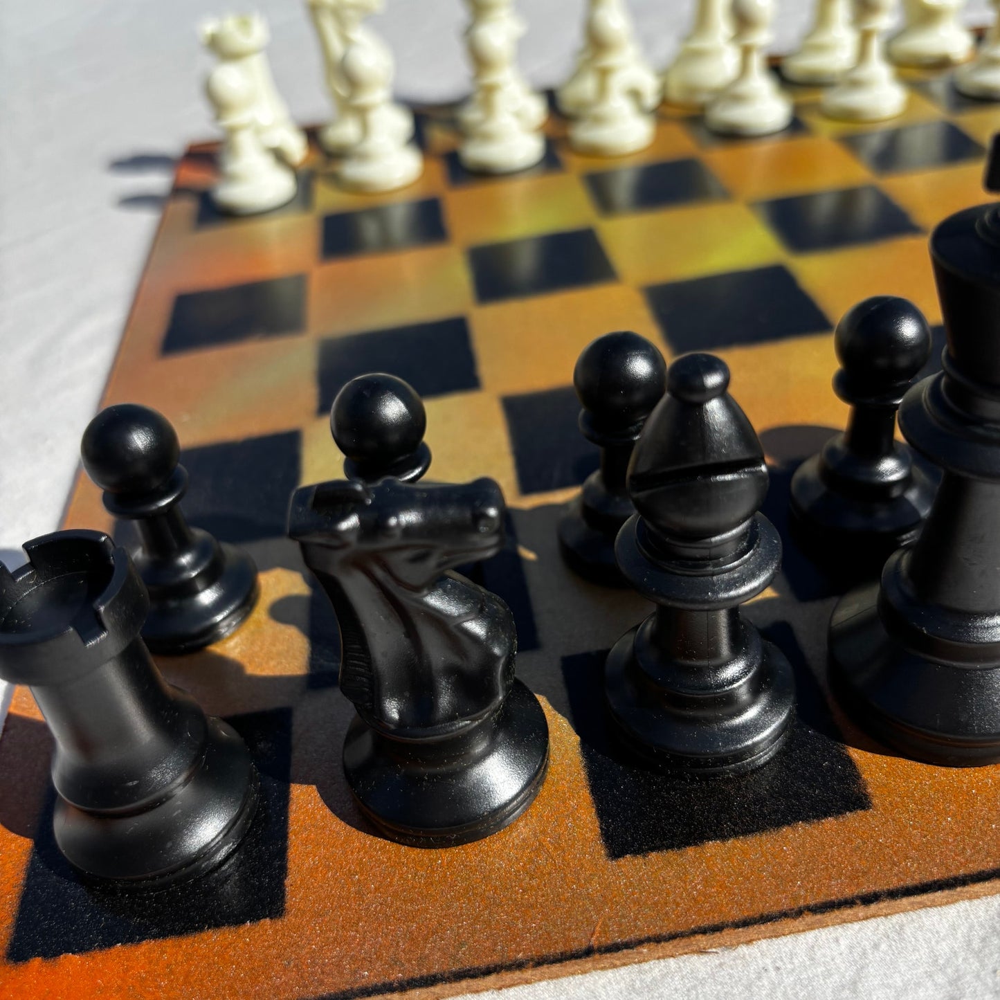 Vibrant Orange - Painted Chess Set