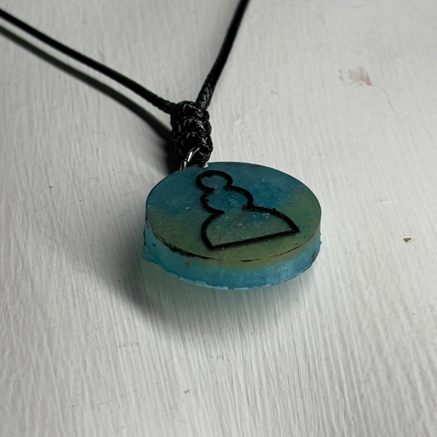 Smooth Pawn - Handmade Resin Chess Necklace