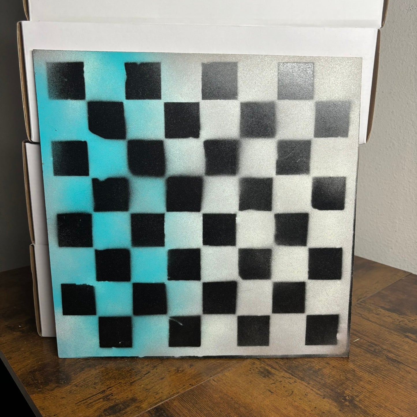 Snow Blue - Painted Chess Board