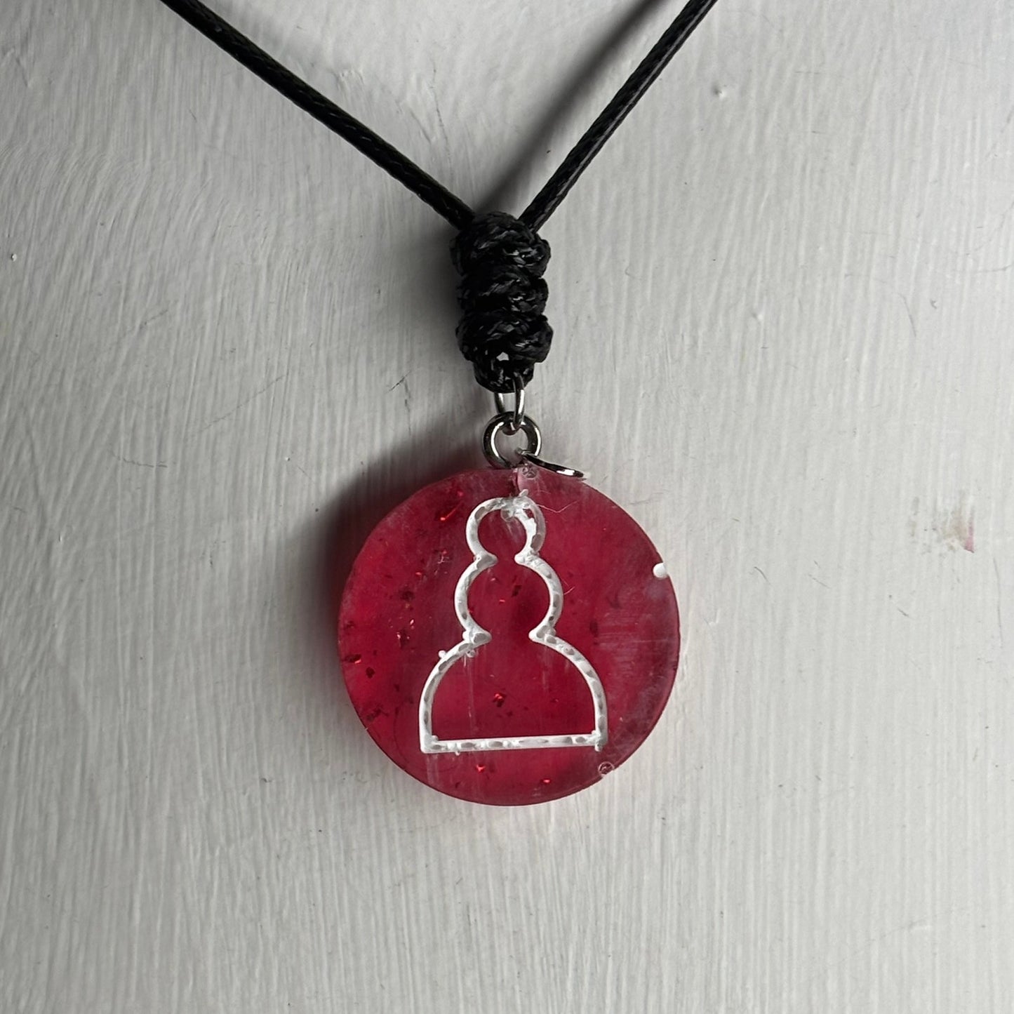 Red Pawn - Handmade Resin Chess Necklace