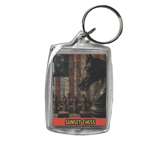 Patriotic Knight - Chess  Photo Keychain