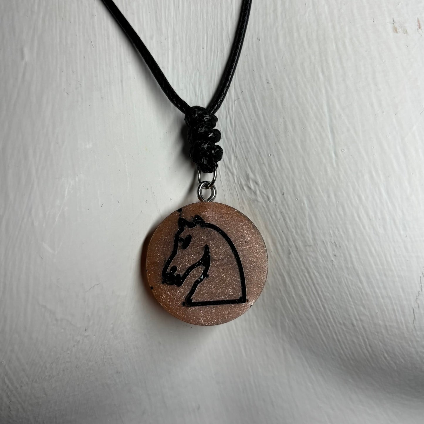 Brown Knight - Handmade Resin Chess Necklace