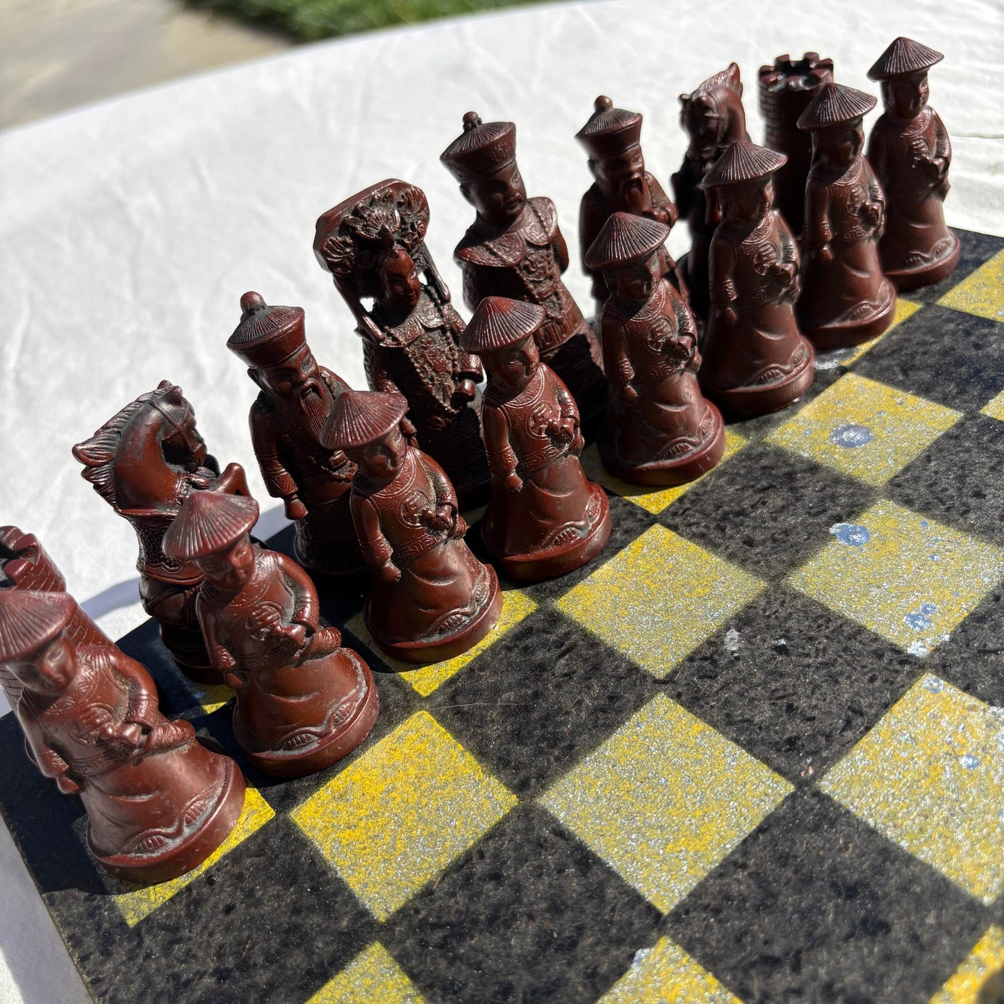 Yellow & Black Stealth - Chinese Edition Chess Set