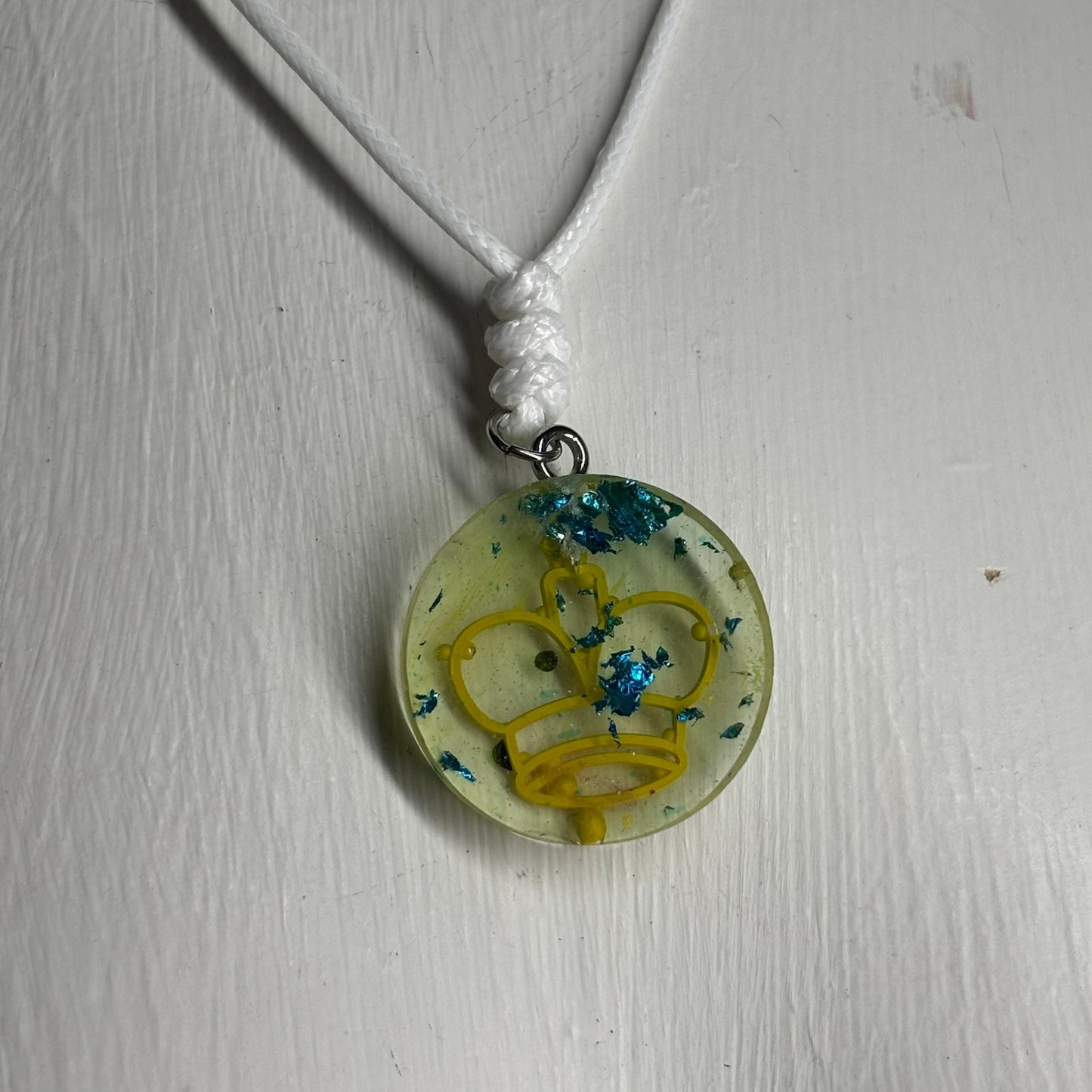 Green Translucent King - Handmade Resin Chess Necklace