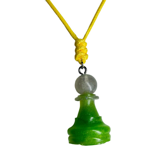 Vintage Green - Handmade Resin Chess Necklace