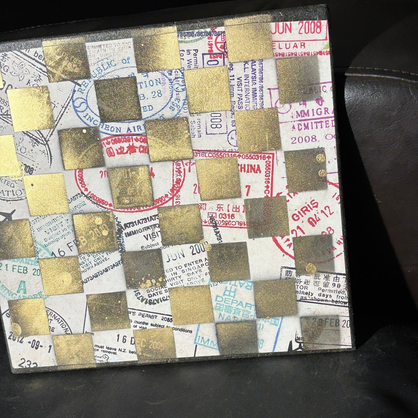 Postcard Pattern - Scrapbook Chess Board