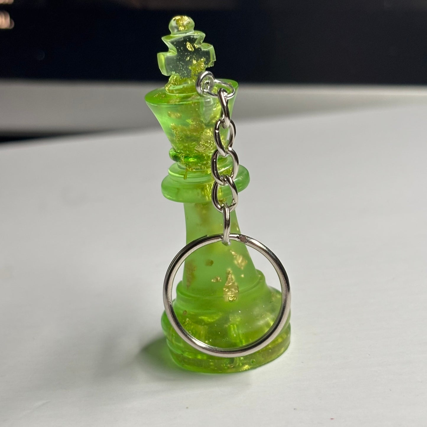 Cosmic Green King - Handmade Resin Keychain