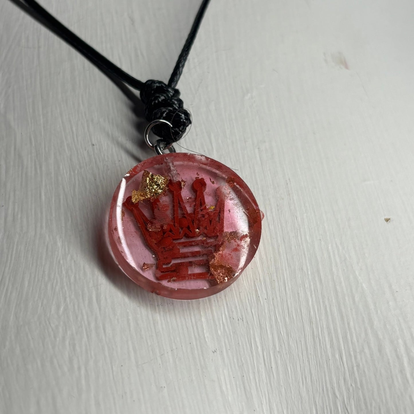 Velvet Red Queen - Handmade Resin Chess Necklace