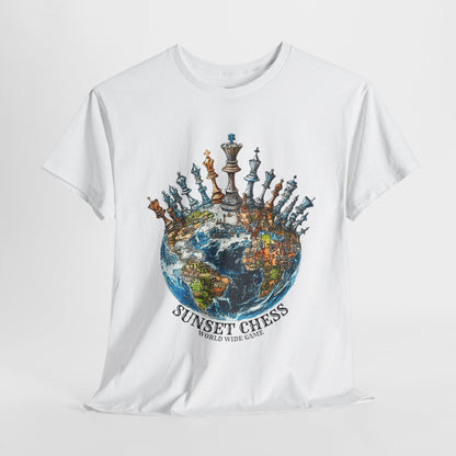 Chess World - White Chess Tee - Unisex Heavy Cotton Tee