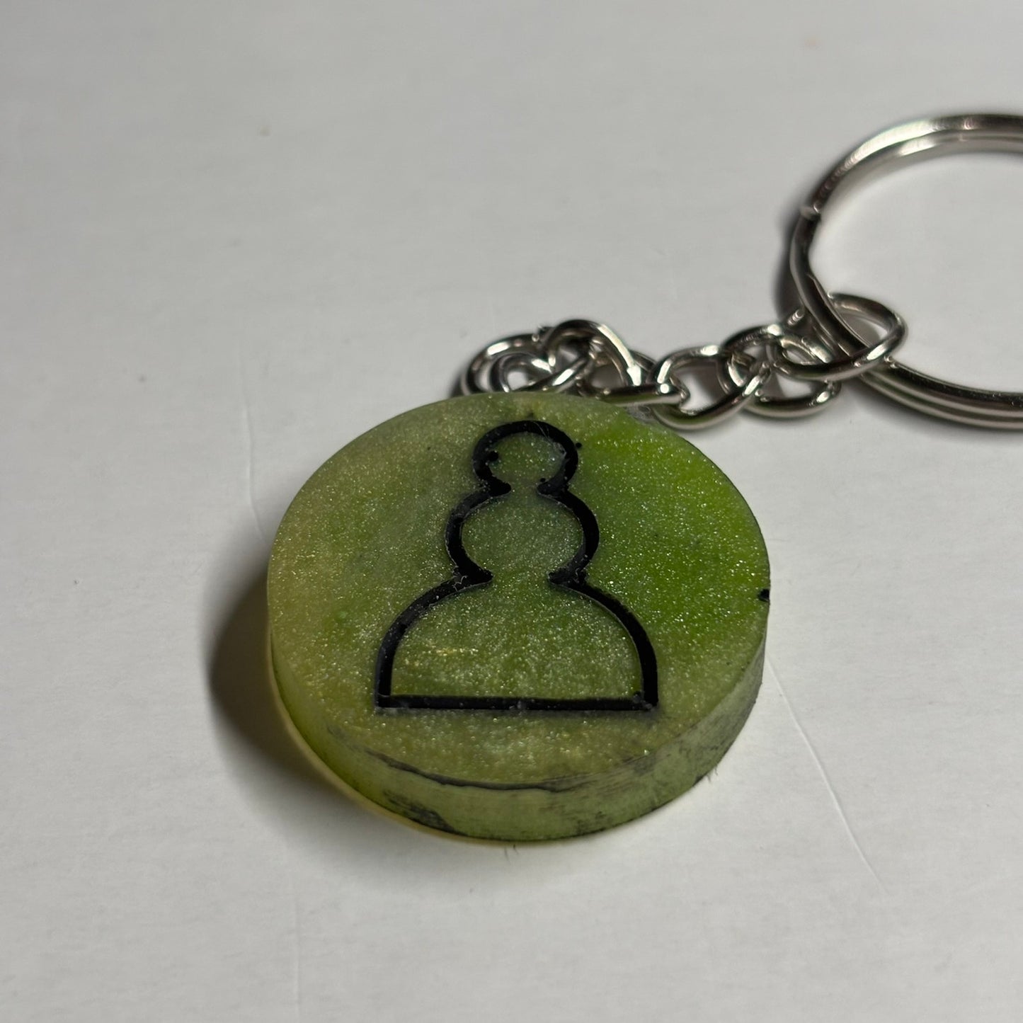 Green Apple Pawn Handmade Resin Keychain - Flat Edition