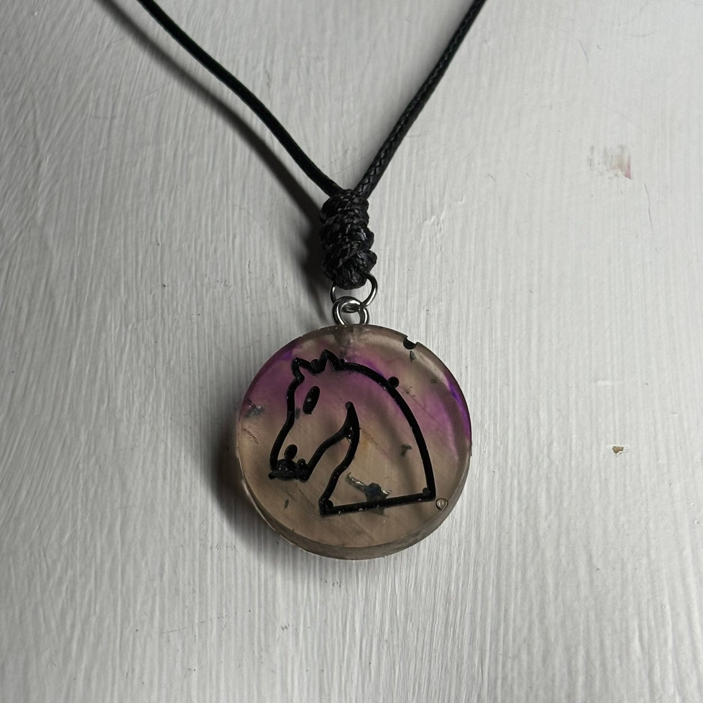 Cosmic Knight - Handmade Resin Chess Necklace