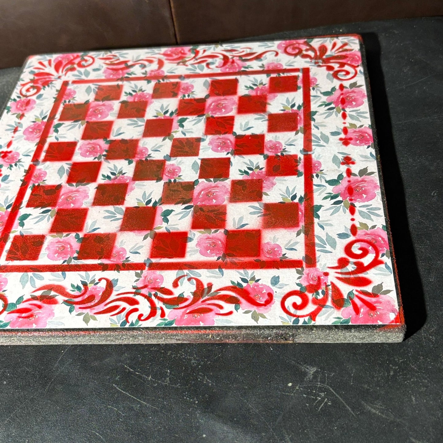 Splendid Pink & Red - Scrapbook Chess Board