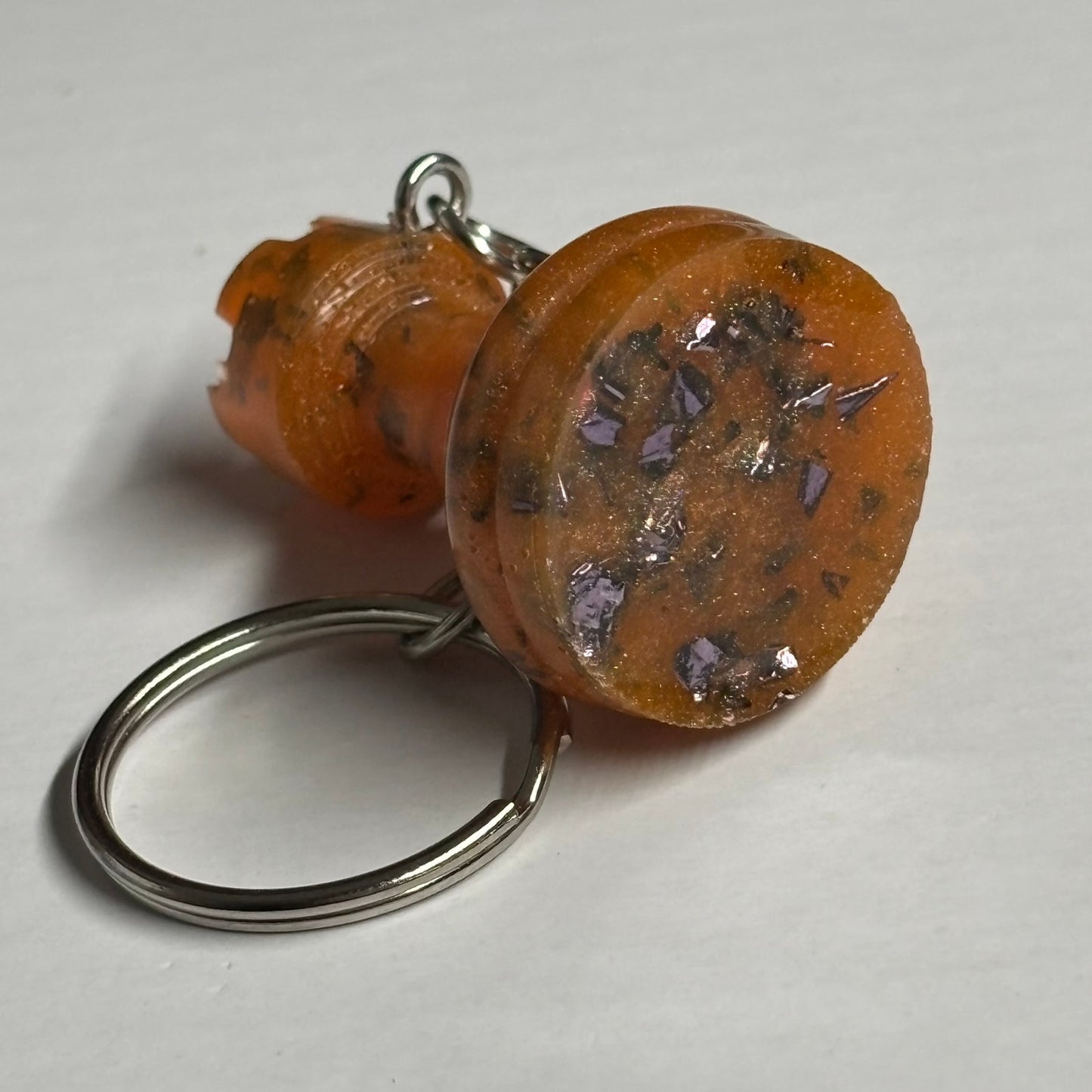 Spotted Orange Rook - Handmade Resin Keychain