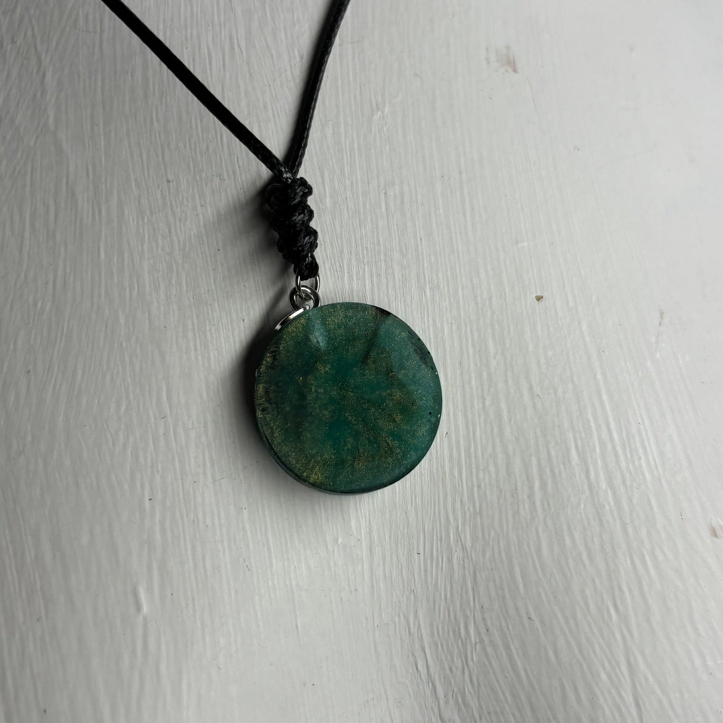 Dark Green Knight - Handmade Resin Chess Necklace