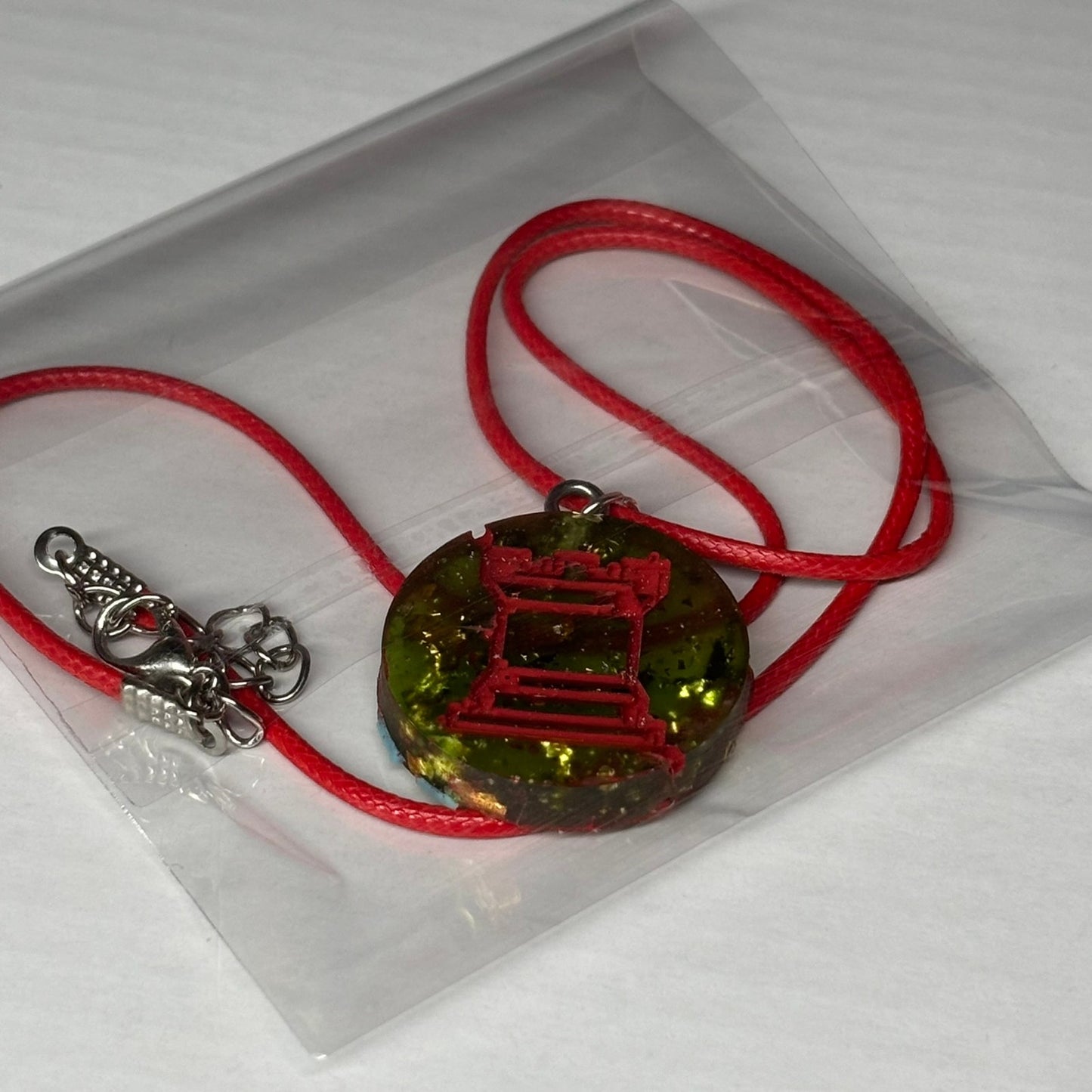 Royal Green Rook - Handmade Resin Chess Necklace